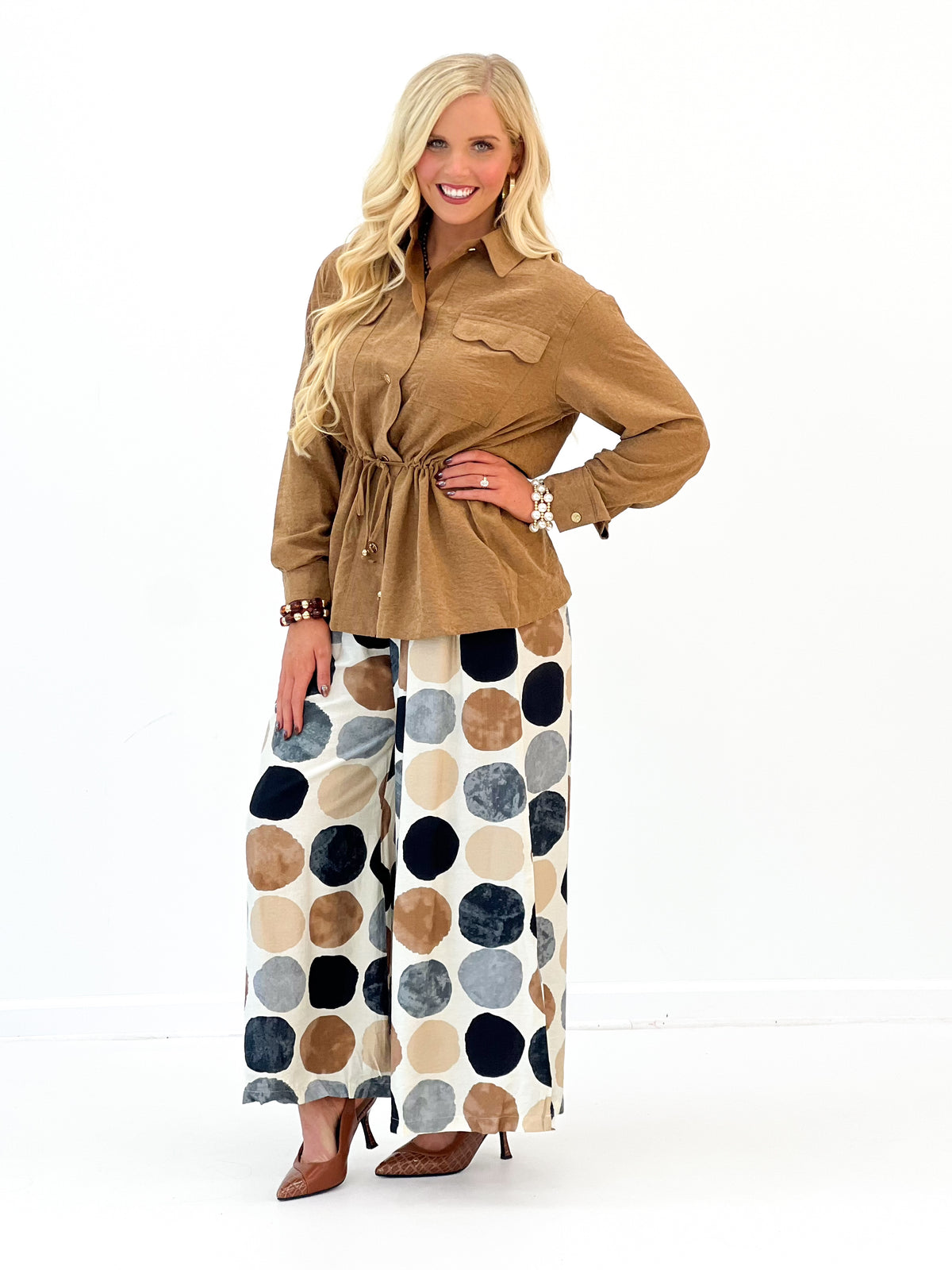 Umgee Utility Scallop Trim Shirt Jacket