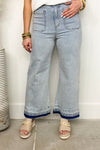 Denim Mineral Washed Cropped Pants