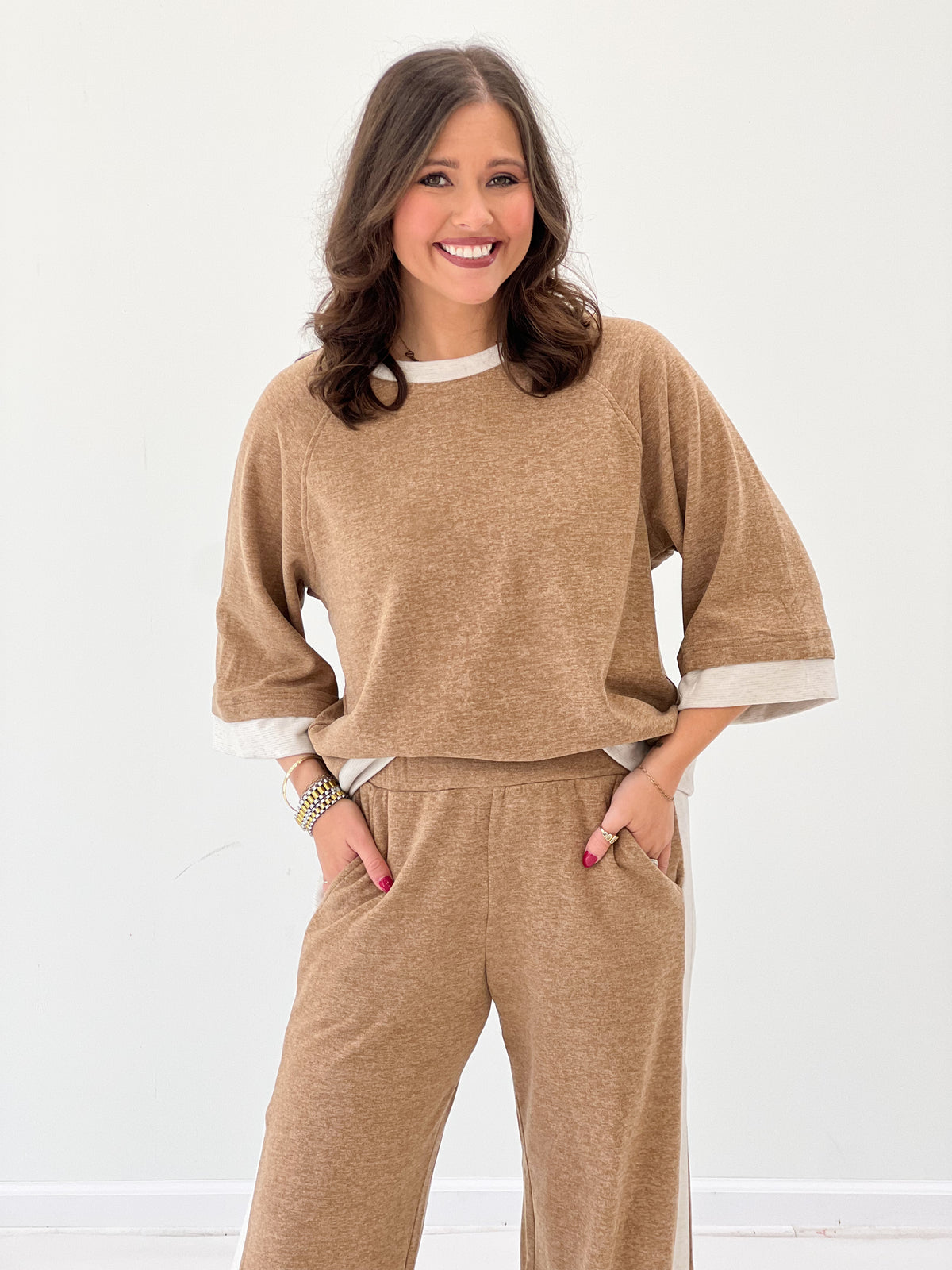 Umgee Dream Plush 3/4 Sleeve Pants Set