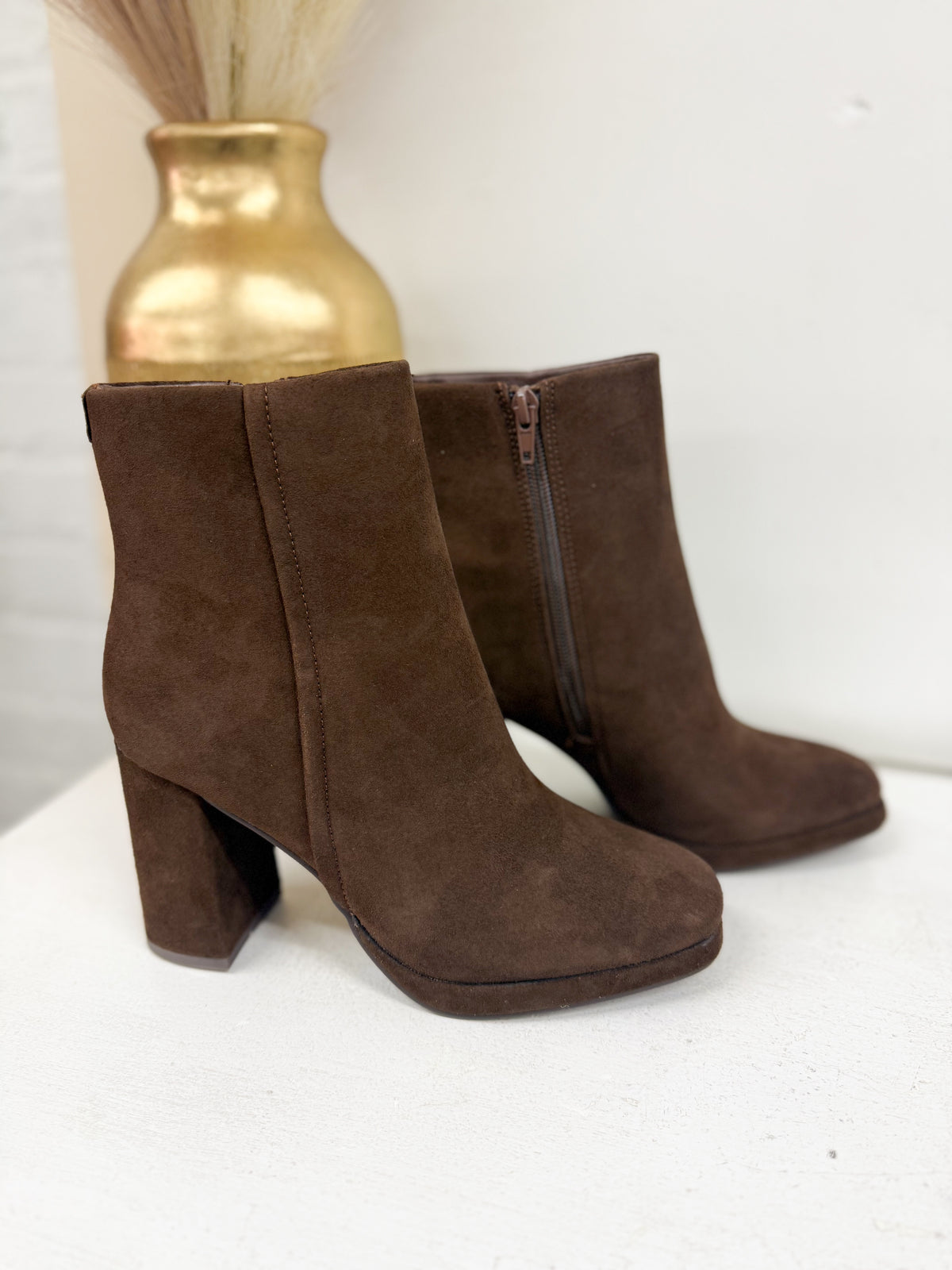 MIA Stefania Suede Block Heel Boot