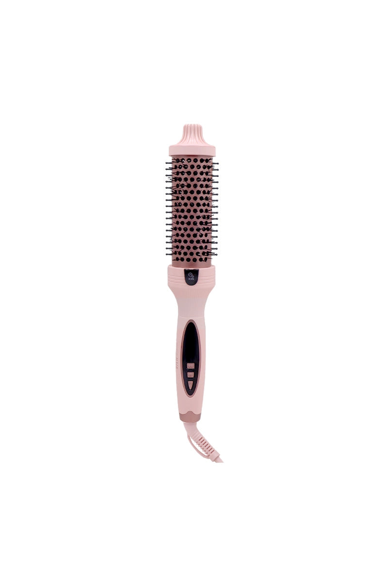 Beauty Creations pink thermal brush with rose gold barrel, bristles, controls and power cord