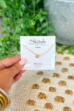 Skosh Gold Round Birthstone Necklace