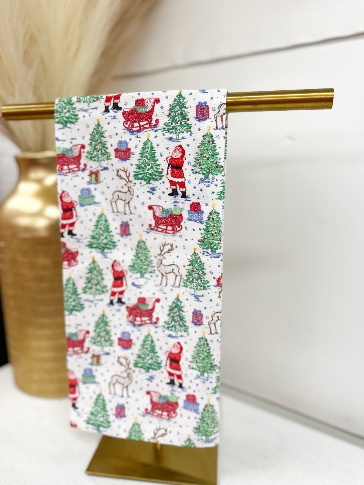 Mary Square Tidings & Toile Pattern Tea Towel