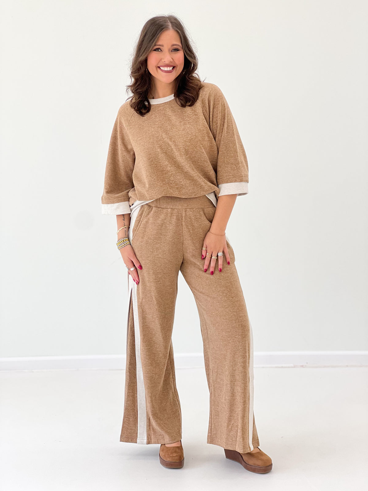 Umgee Dream Plush 3/4 Sleeve Pants Set
