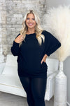 Black Off The Shoulder Dolman Tunic