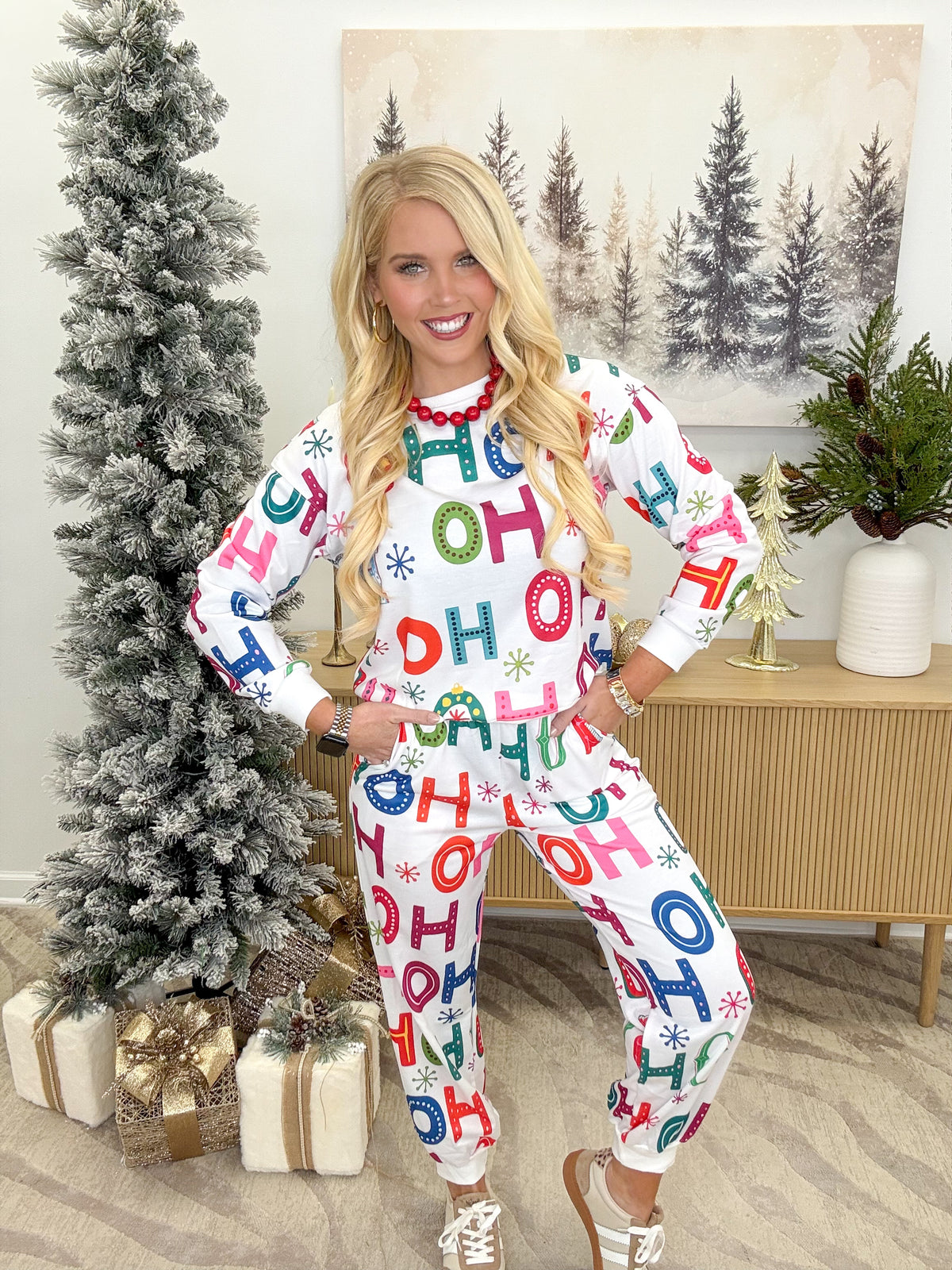 The Lavish Label Ho Ho Ho Pajama Set