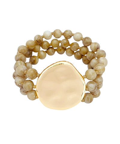 Golden Stella 3 Layered & Accented Round Bracelet in LBrn