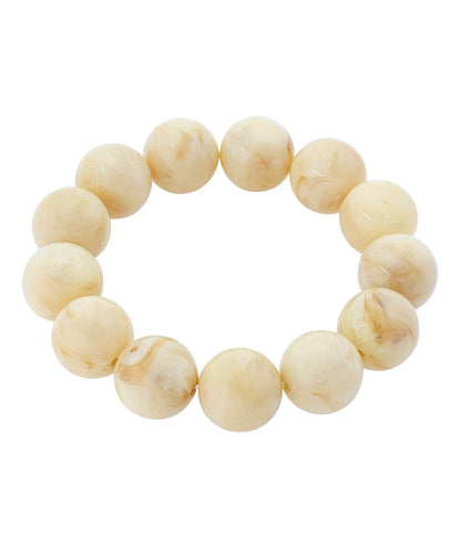 Golden Stella Marble Stone Bracelet in Beige