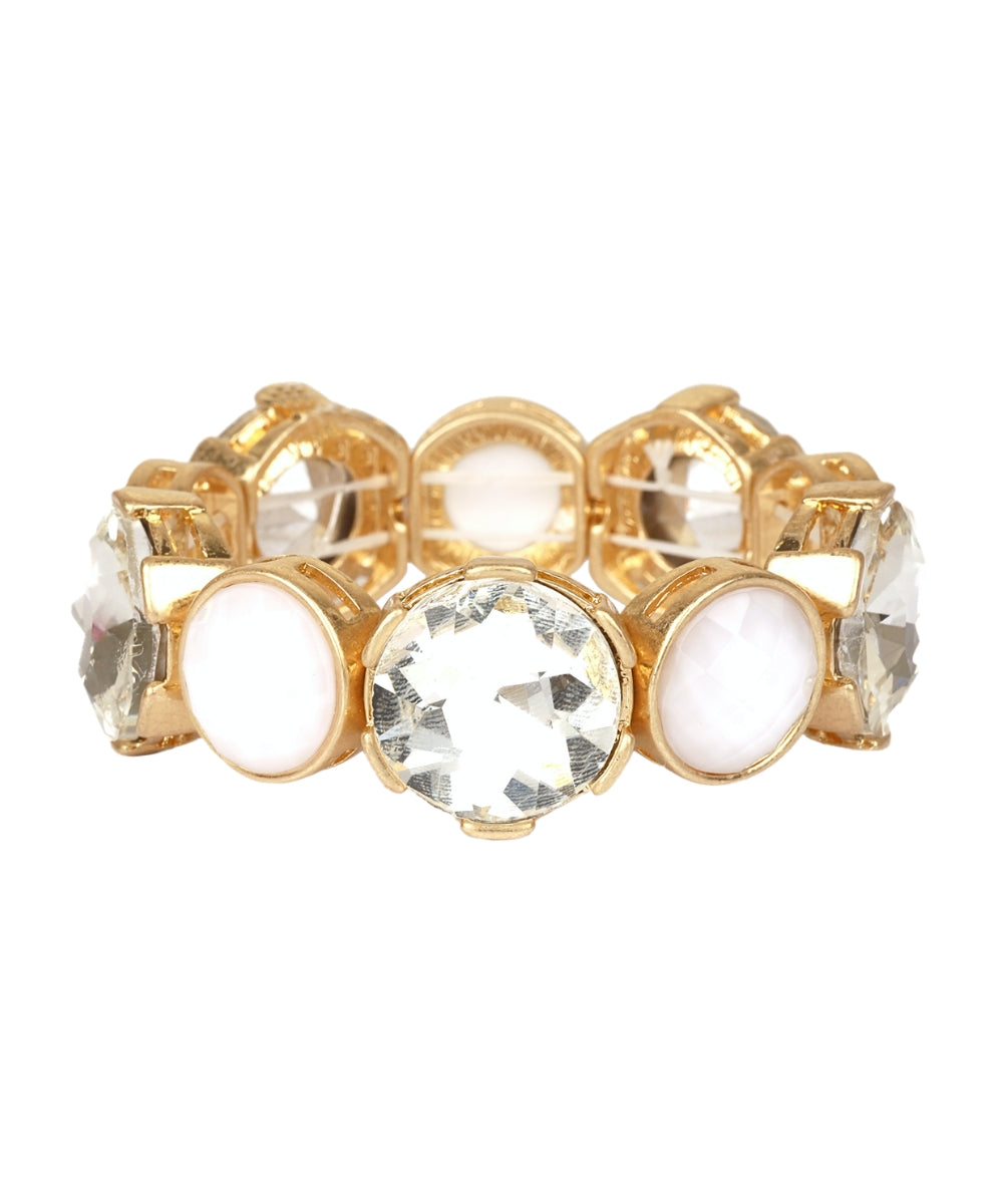 Golden Stella Epoxy Stone Elastic Bracelet in Cloud/Clear