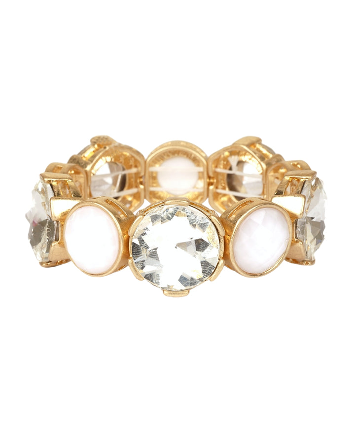Golden Stella Epoxy Stone Elastic Bracelet in Cloud/Clear