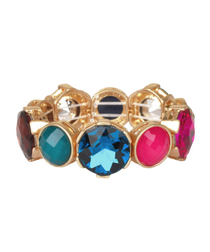 Golden Stella Epoxy Stone Elastic Bracelet in Multi
