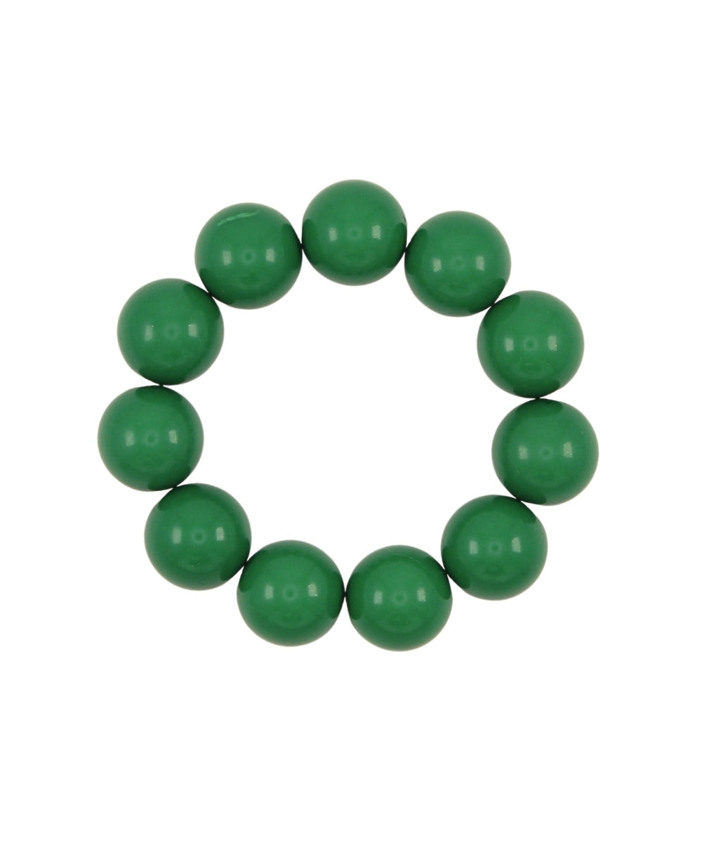 Golden Stella Glossy Colored Ball Bracelet in Green