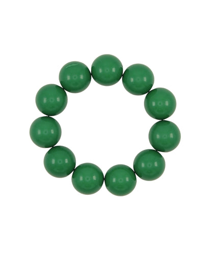 Golden Stella Glossy Colored Ball Bracelet in Green