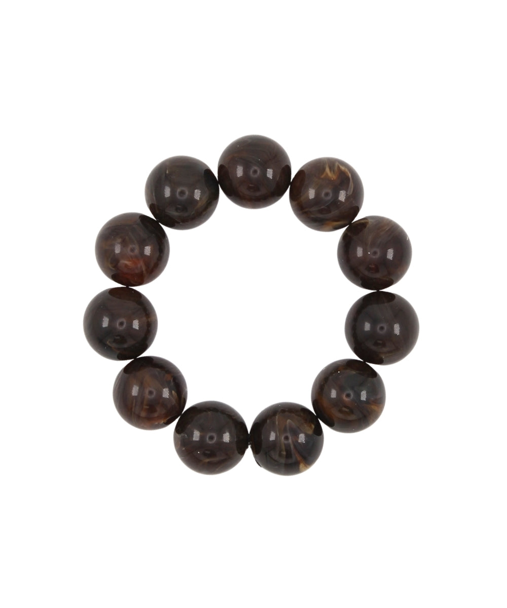Golden Stella Glossy Colored Ball Bracelet in Brown