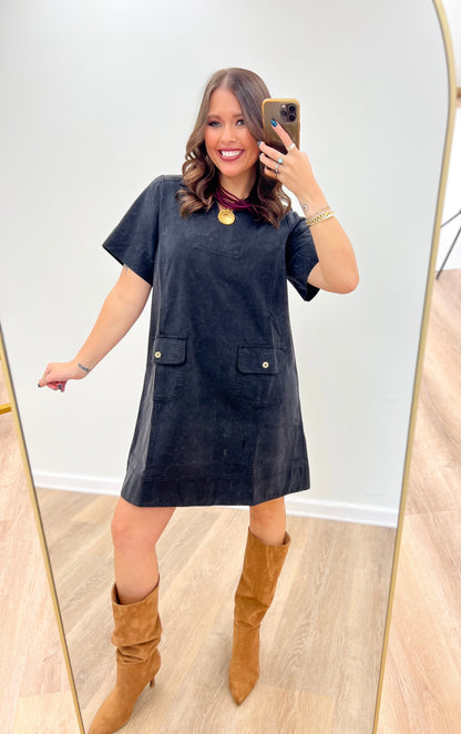 Jodifl Garment Washed Collared Shift Dress