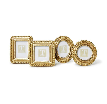 Two's Company Beaded Gold Picture Frame