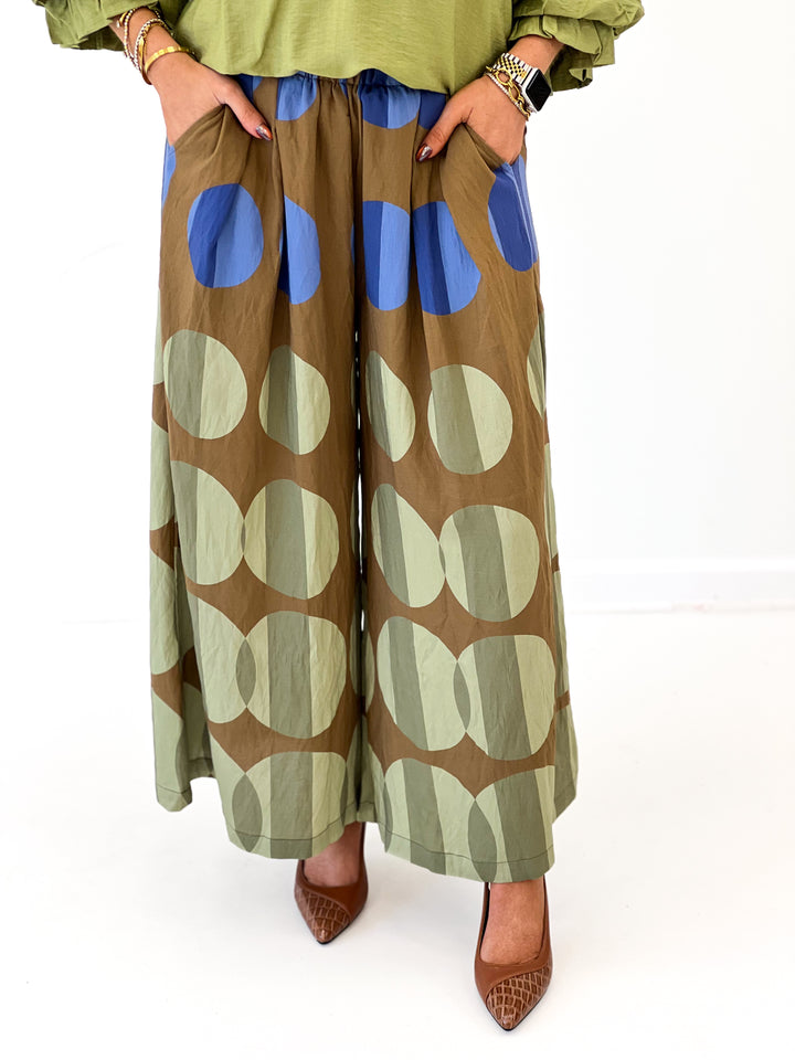 Umgee Printed Wide Leg Pants