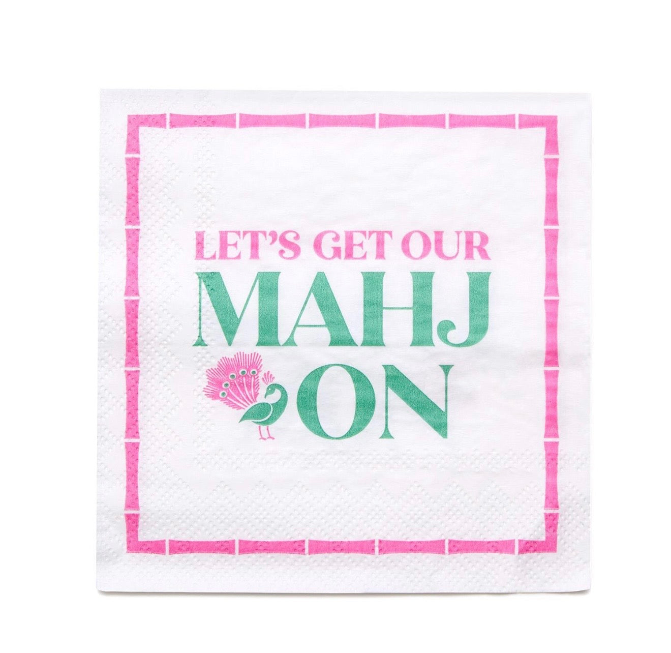Two's Company Let's Mahj On 3-Ply Paper Cocktail Napkin