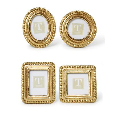 Two's Company Beaded Gold Picture Frame
