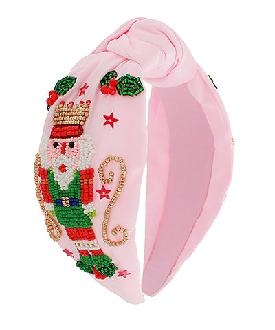 Golden Stella Christmas Nutcracker Headband in Pink