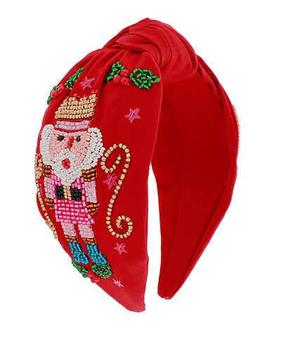 Golden Stella Christmas Nutcracker Headband in Red