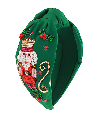 Golden Stella Christmas Nutcracker Headband in Green