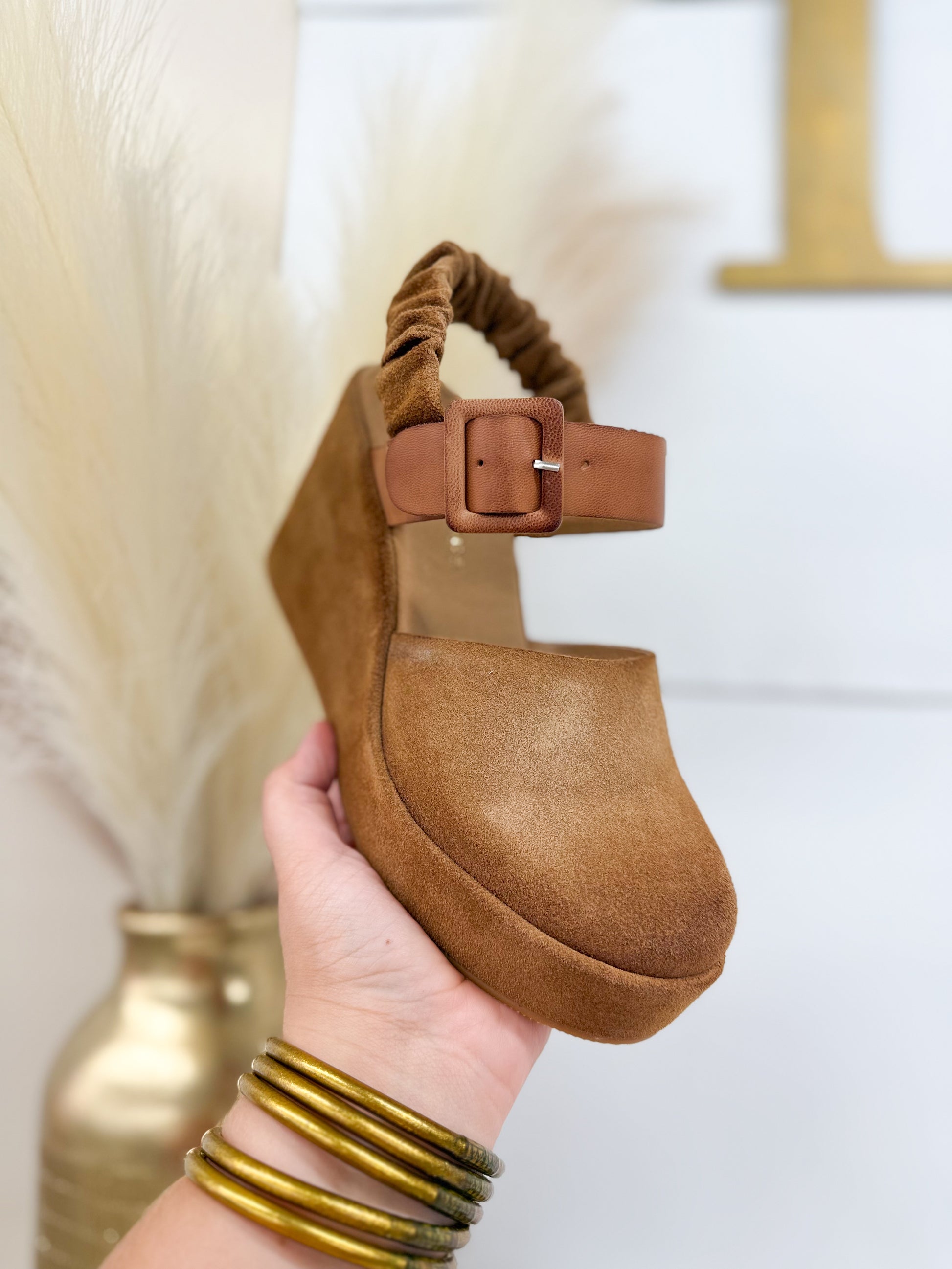 Antelope Tess Suede Slingback Clog Wedge