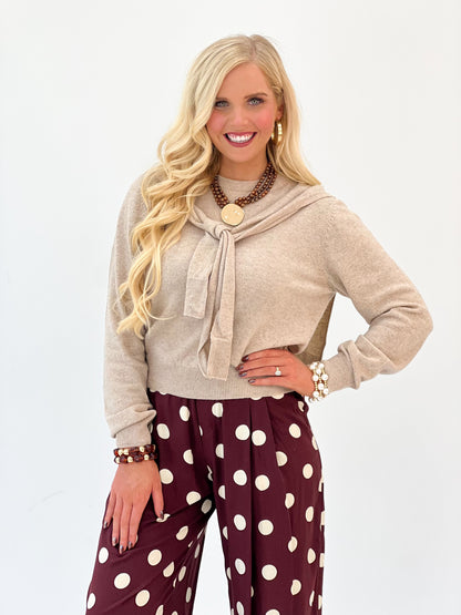 Hyfve Crew Neck Sweater With Faux Wrap