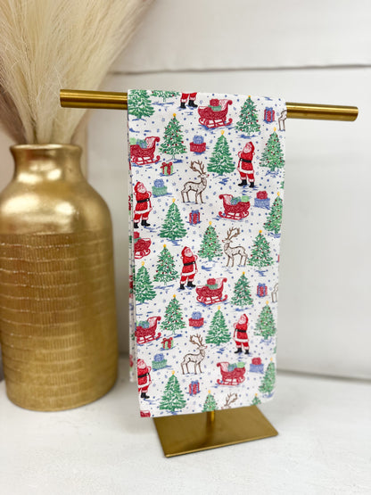Mary Square Tidings & Toile Pattern Tea Towel
