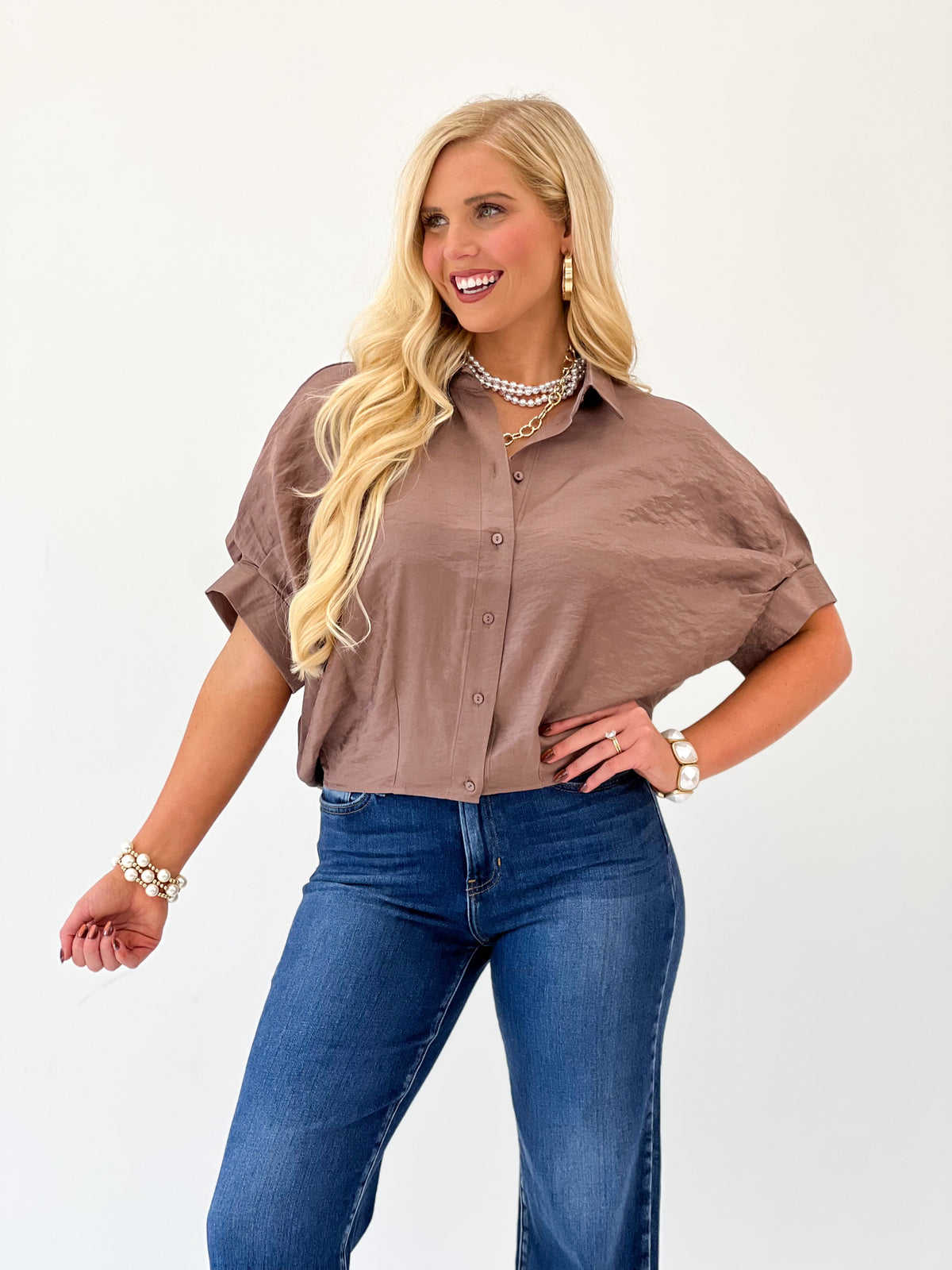Glam Short Sleeve Balloon Shirt