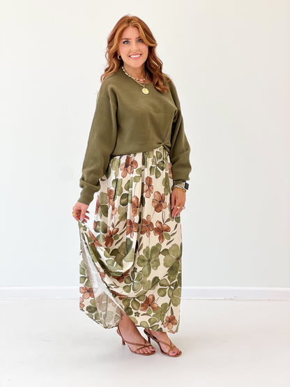 Entro Floral Sleeveless Midi Dress Set