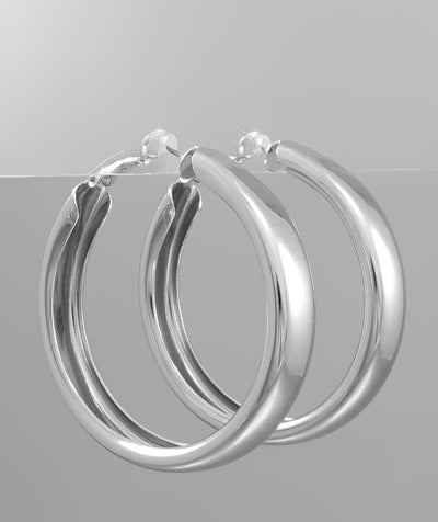 50mm Thick Hoops Rhodium