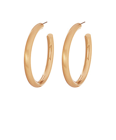High Polished Satin Metal Hoops Satin Gold