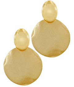 Bold Wavy Disk & Oval Earrings