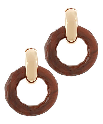 Door Knocker Earrings Brown/Gold