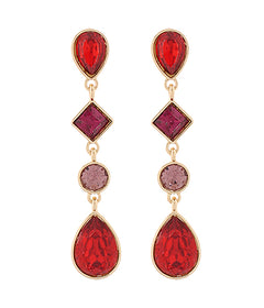Glass Multi Shape 4 Drop Earrings