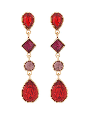 Glass Multi Shape 4 Drop Earrings