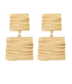 Duo Bumpy Square Linked Earrings