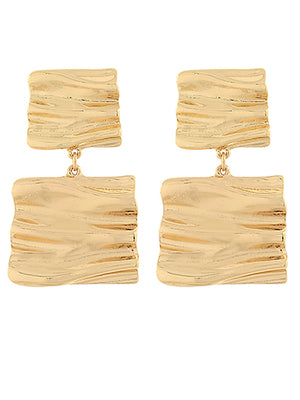 Duo Bumpy Square Linked Earrings