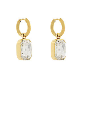 Faceted Stone Dangle Earrings
