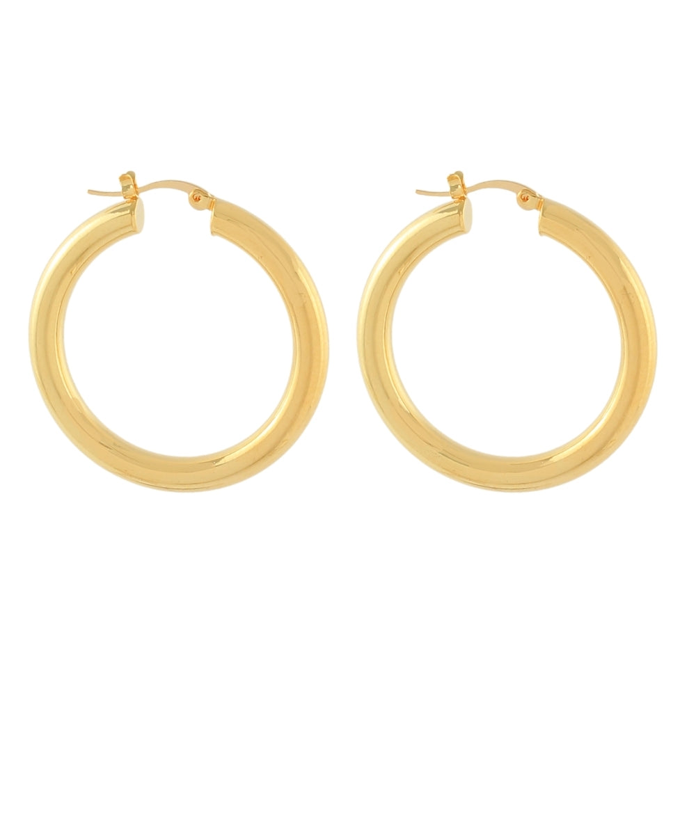 Golden Stella 40mm Hollow Hoop Earrings in Gold