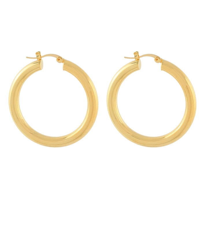Golden Stella 40mm Hollow Hoop Earrings in Gold