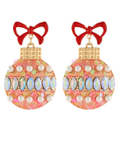 Christmas Pave Ornament Earrings
