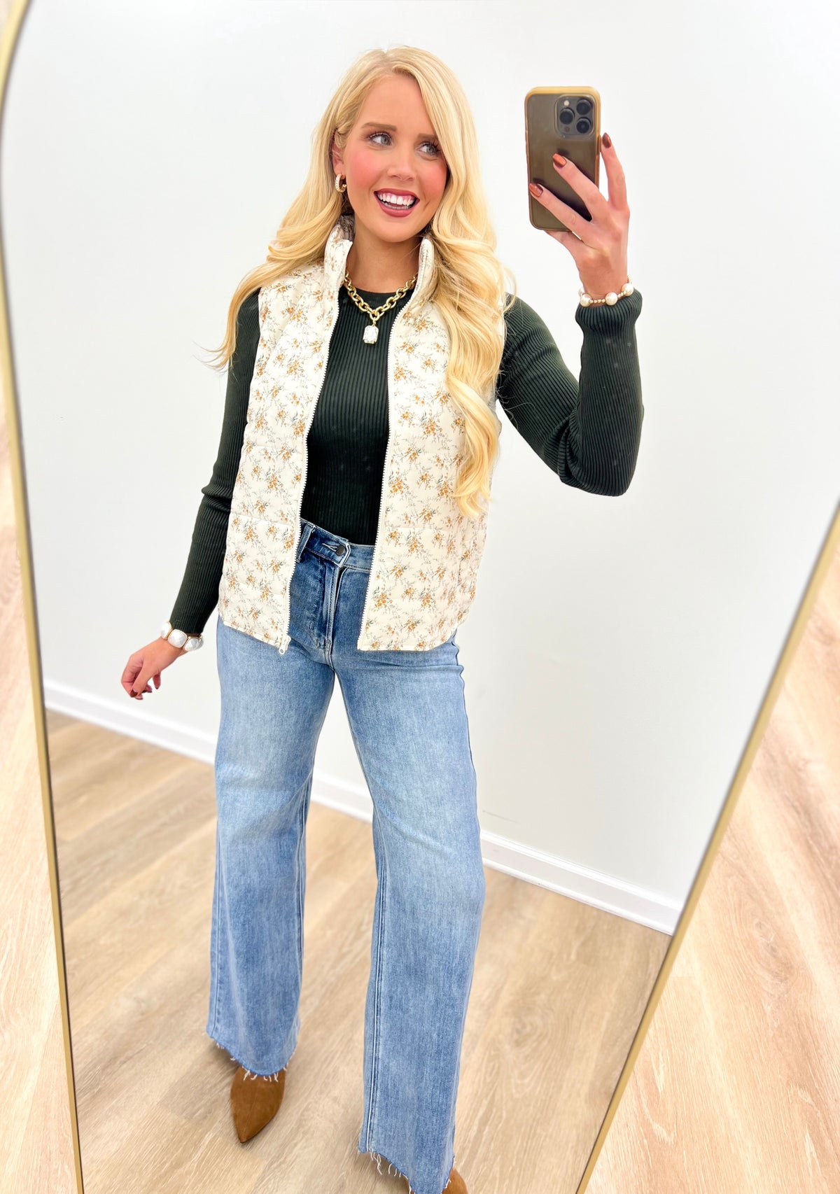 Staccatto Floral Puffer Vest