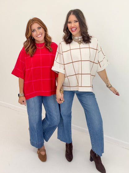 Jodifl Mock Neck Cuffed SS Sweater Top