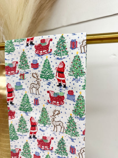 Mary Square Tidings & Toile Pattern Tea Towel