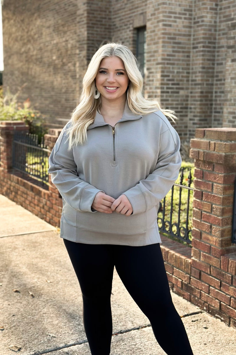 Grey Quarter Zip Sweatshirt