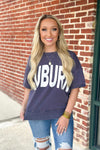 Washed Navy Short Sleeve State Logo Sweatshirt