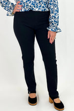 Black Pull On Straight Leg Pant