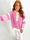 Cool Pink Oversized Button Up Sweater